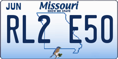 MO license plate RL2E5O