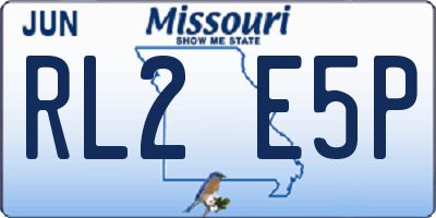 MO license plate RL2E5P
