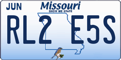 MO license plate RL2E5S