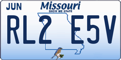 MO license plate RL2E5V