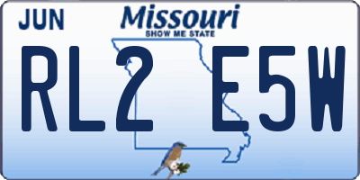 MO license plate RL2E5W