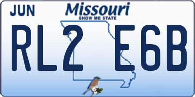MO license plate RL2E6B