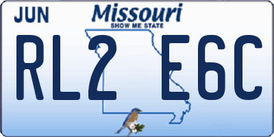 MO license plate RL2E6C