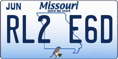 MO license plate RL2E6D