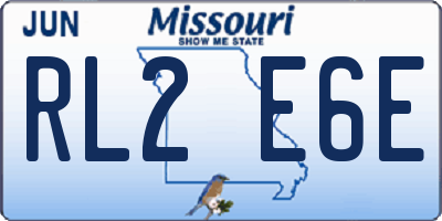 MO license plate RL2E6E