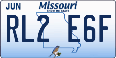 MO license plate RL2E6F