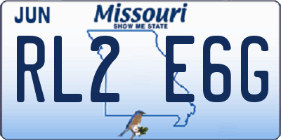 MO license plate RL2E6G