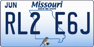 MO license plate RL2E6J