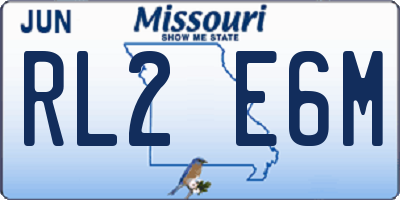 MO license plate RL2E6M