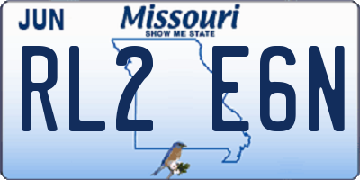 MO license plate RL2E6N