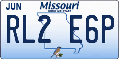MO license plate RL2E6P