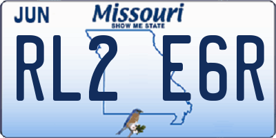 MO license plate RL2E6R