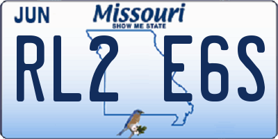 MO license plate RL2E6S