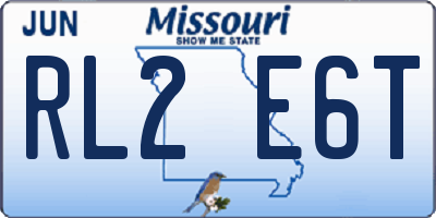 MO license plate RL2E6T