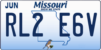MO license plate RL2E6V