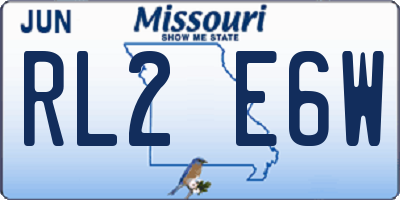 MO license plate RL2E6W