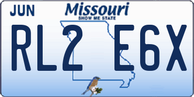 MO license plate RL2E6X