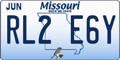MO license plate RL2E6Y