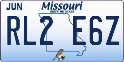 MO license plate RL2E6Z