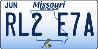 MO license plate RL2E7A