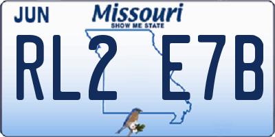 MO license plate RL2E7B