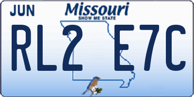 MO license plate RL2E7C