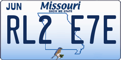 MO license plate RL2E7E