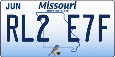 MO license plate RL2E7F
