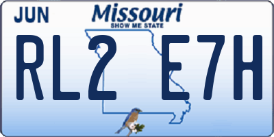 MO license plate RL2E7H