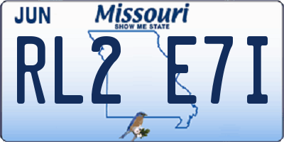 MO license plate RL2E7I