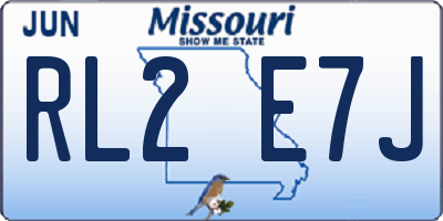 MO license plate RL2E7J