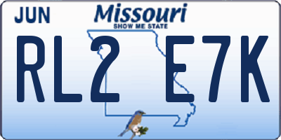 MO license plate RL2E7K