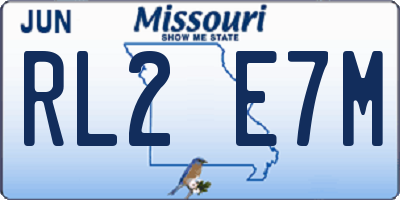 MO license plate RL2E7M