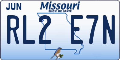 MO license plate RL2E7N