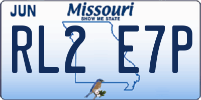 MO license plate RL2E7P
