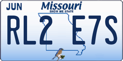 MO license plate RL2E7S