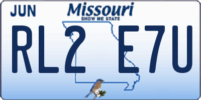 MO license plate RL2E7U