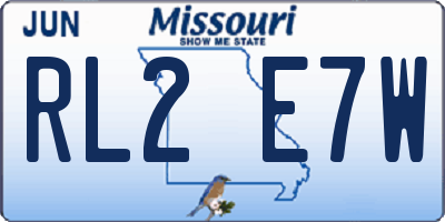 MO license plate RL2E7W