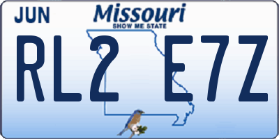 MO license plate RL2E7Z