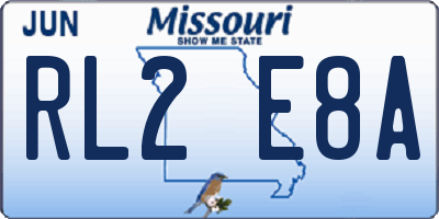 MO license plate RL2E8A