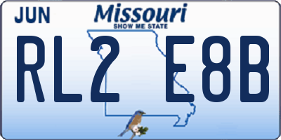 MO license plate RL2E8B