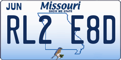 MO license plate RL2E8D