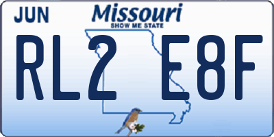 MO license plate RL2E8F