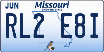 MO license plate RL2E8I