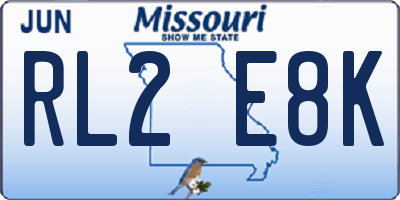 MO license plate RL2E8K
