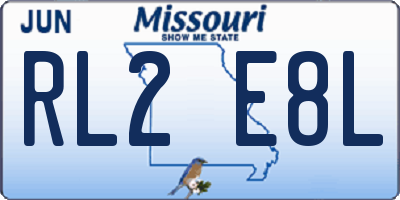 MO license plate RL2E8L