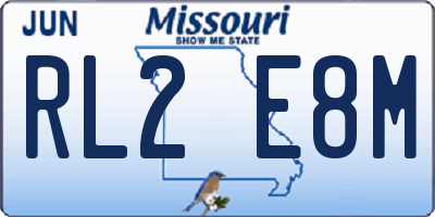 MO license plate RL2E8M