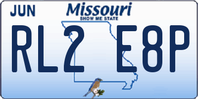 MO license plate RL2E8P