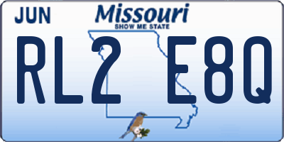 MO license plate RL2E8Q