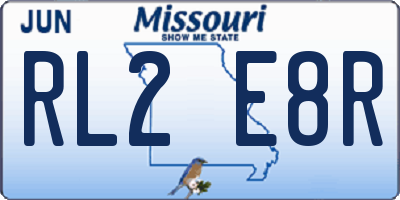 MO license plate RL2E8R
